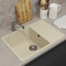 Кухонная мойка из искусственного камня Uperwood ECON UPD-506-002, прямоугольная, бежевая матовая