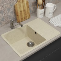 Кухонная мойка из искусственного камня Uperwood ECON UPD-506-002, прямоугольная, бежевая матовая