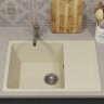 Кухонная мойка из искусственного камня Uperwood ECON UPD-506-002, прямоугольная, бежевая матовая
