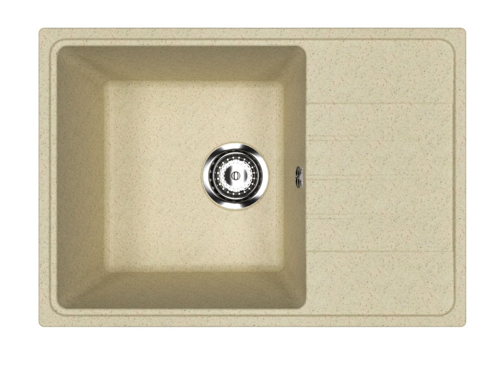 Кухонная мойка из искусственного камня Uperwood ECON UPD-506-002, прямоугольная, бежевая матовая