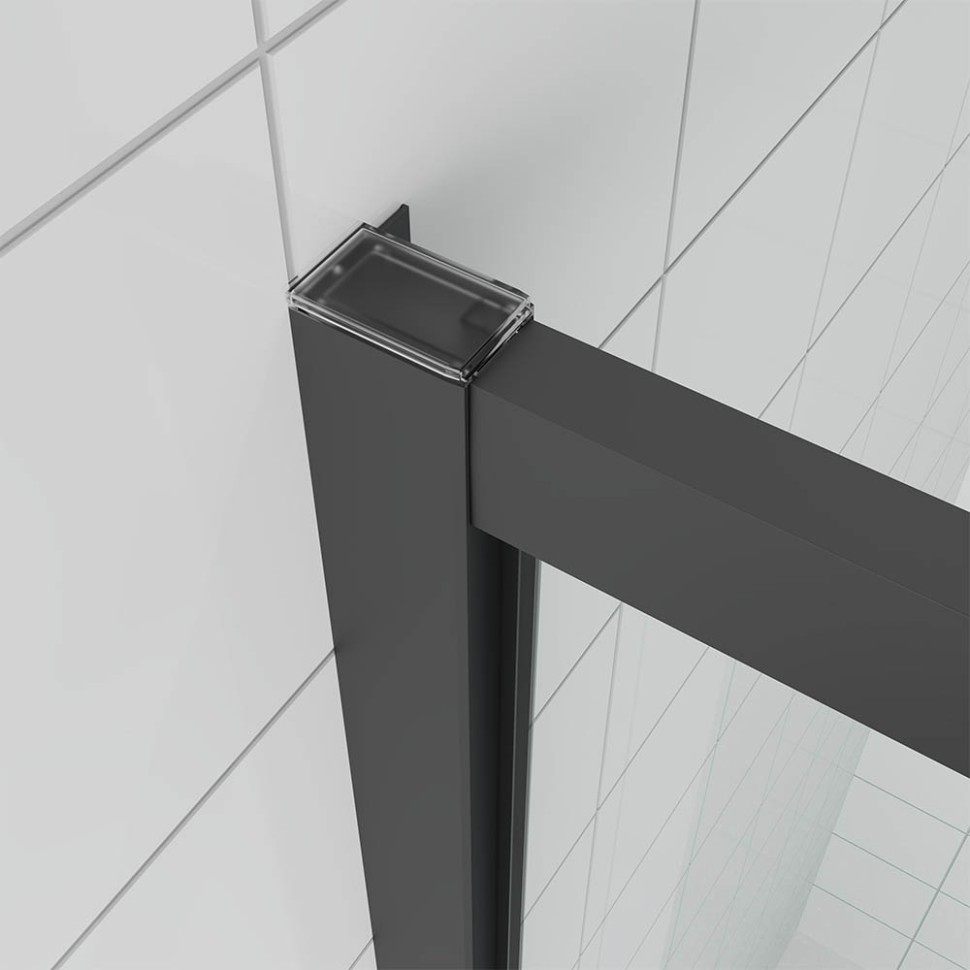 Душевой угол Veconi Ottimo P20SP B, 1100х900х1900 черный матовый, стекло матовое