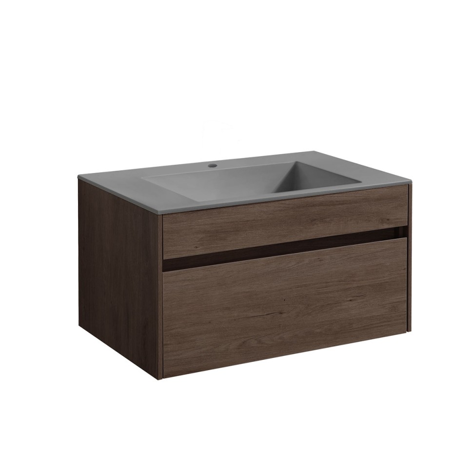 База под раковину Chiara 800 подвесная, 1 выкатной ящик soft-close, R.Oak