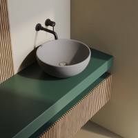 Раковина BERGES Mascon накладная, ? 45 см, матовый серый, без отверстия под смеситель