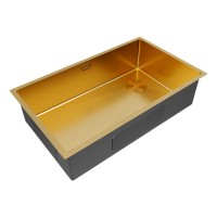Мойка нерж. сталь NEXT-SKEW 74 UNI, PM887444-BG, брашированное золото, 740х440мм, Paulmark 1,2мм