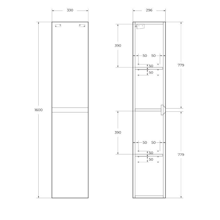 Шкаф подвесной BelBagno KRAFT-1600-2A-SC-BO-R Rovere Galifax Bianco