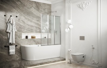 Шторка для ванны Ambassador Bath Screens 16041114 (120х140) хром,стекло прозрачное,складная,1 место