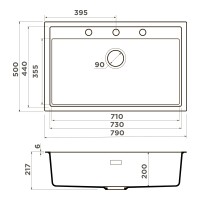 Кухонная мойка Omoikiri Sintesi 79-GB Artceramic/графит