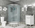 Душевая кабина Niagara Luxe NG-7701DW (90x90х210) низкий поддон(15см),дверь распашная,стенки серебро,3 места