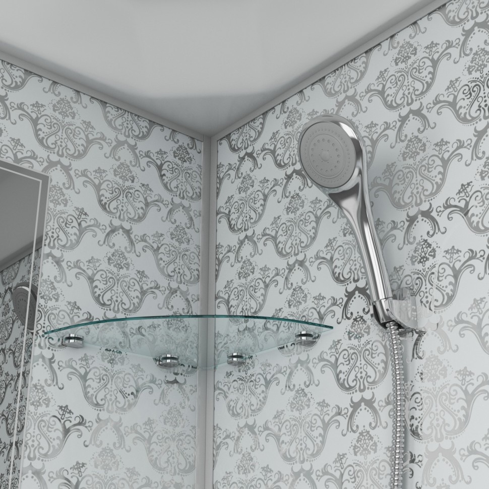 Душевая кабина Niagara Luxe NG-7701DW (90x90х210) низкий поддон(15см),дверь распашная,стенки серебро,3 места