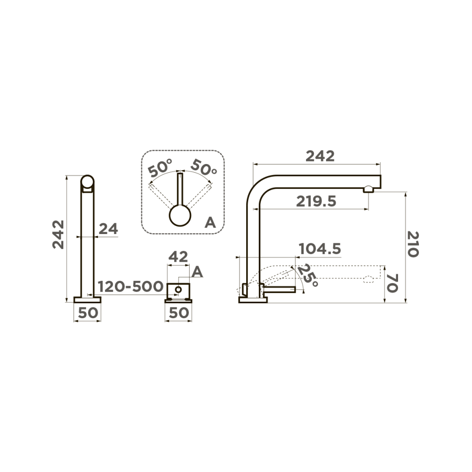Смеситель для кухни Omoikiri Nara-LG латунь/светлое золото