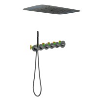 Душевая система встроенная с термостатом Timo Saona SX-2319/18SM черное золото