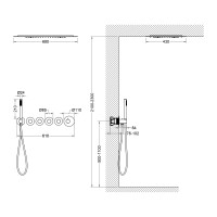 Душевая система встроенная с термостатом Timo Saona SX-2319/18SM черное золото