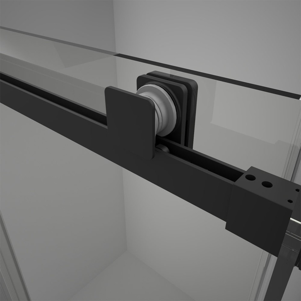 Душевая дверь Veconi Vianno VN-75B, 1600x2000, черный матовый, стекло прозрачное