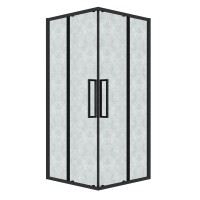 Душевое ограждение Grossman Cosmo 300.K33.02.9090.21.02 (90х90х195) квадрат,раздвижная,черный матовый,стекло шиншилла, 1 место