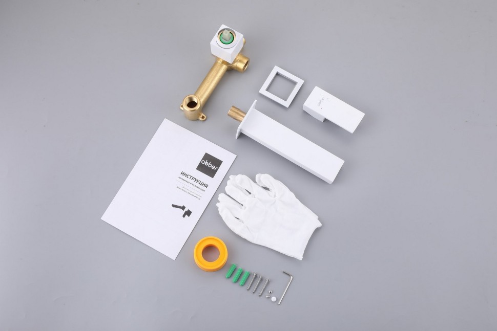 Смеситель ABBER Daheim AF8212W для раковины скрытого монтажа, белый матовый