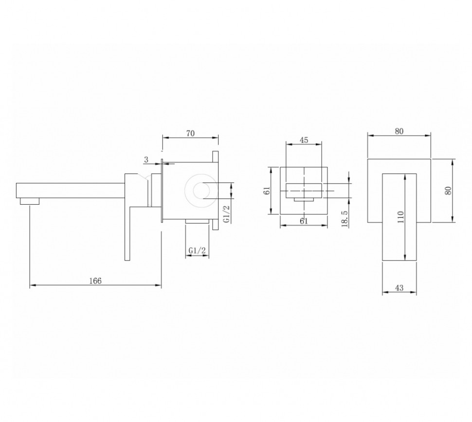 Смеситель ABBER Daheim AF8212W для раковины скрытого монтажа, белый матовый