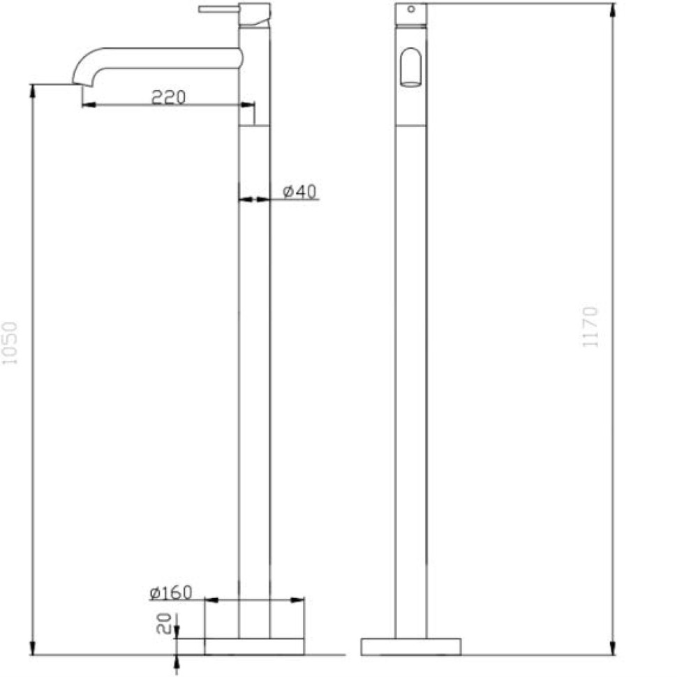 Смеситель ABBER Wasser Kreis AF8140 напольный для раковины, хром