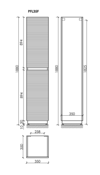 Шкаф-пенал напольный SANCOS Folk Floor, 350х350х1880 мм, цвет Bianco, арт. PFL35FW