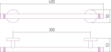 Держатель полотенец Каньон одинарный / L 400 (Золото)