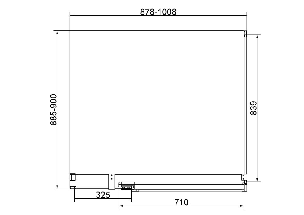 Душевой уголок Экстенза (Extenza) VSR-4EX901090CLBN, 900/1000*900, брашированный никель, стекло прозрачное