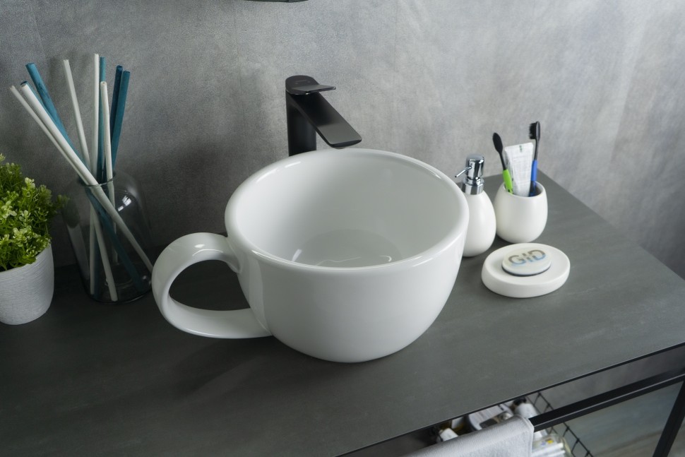 Раковина Gid N9055 51186 накладная белая 40x30x18