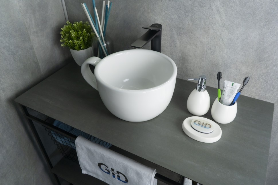 Раковина Gid N9055 51186 накладная белая 40x30x18