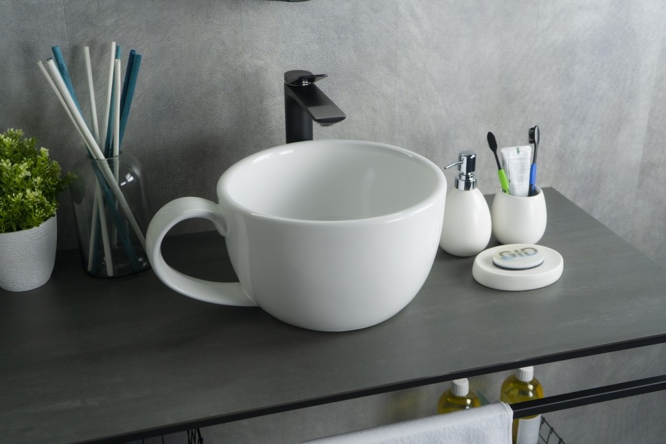 Раковина Gid N9055 51186 накладная белая 40x30x18