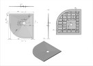 Поддон для душа из искусственного камня  VST-4SQ9090A, 900*900*25, антрацит