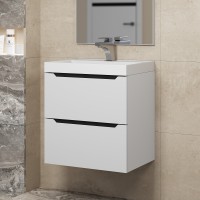 Тумба под раковину для ванной Uperwood Tanos 50 см, подвесная, белая/графит