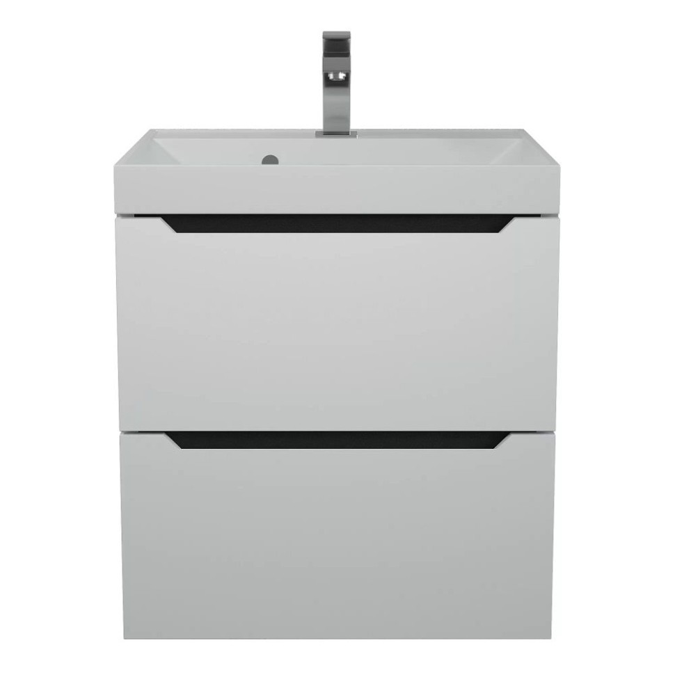 Тумба под раковину для ванной Uperwood Tanos 50 см, подвесная, белая/графит