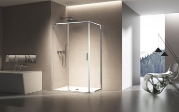Душевой уголок Слим 8мм (Slim 8mm) VSR-6SL8013CL, 1300*800, хром, стекло прозрачное