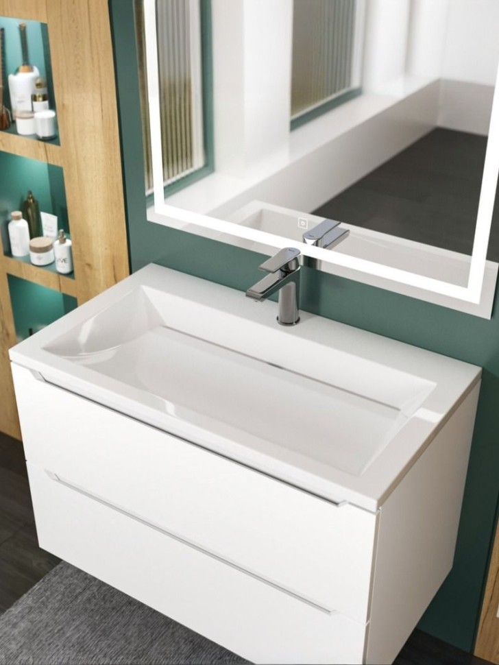 Раковина для ванной 70 см, Uperwood Infinity, белая глянцевая