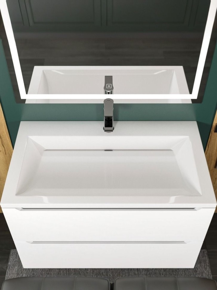 Раковина для ванной 70 см, Uperwood Infinity, белая глянцевая