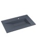 Раковина для ванной кварцевая Uperwood Lotus Quartz 80х50х13 см, серая матовая, бетон