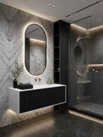 Зеркало для ванной Uperwood Next LED 50*100, бесконтактный сенсор, черное