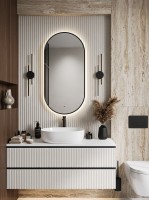 Зеркало для ванной Uperwood Next LED 50*100, бесконтактный сенсор, черное