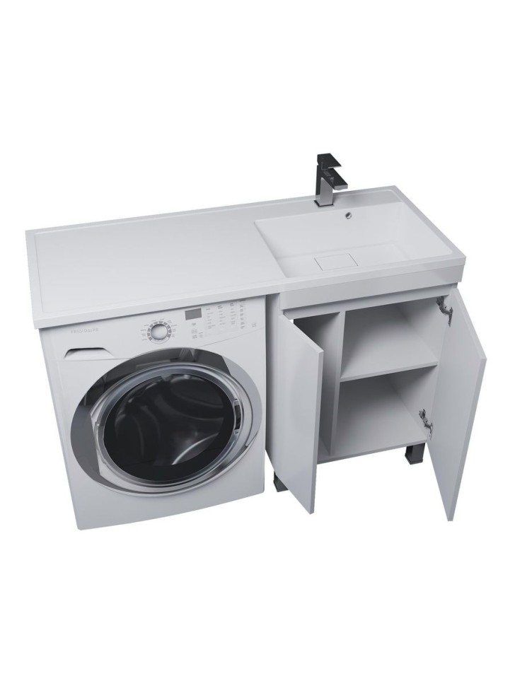 Тумба под стиральную машину напольная Uperwood Magenta 55х50х76,5 см, белая, с дверцами