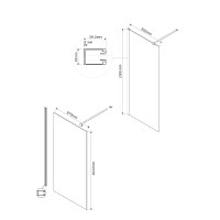 Душевая перегородка Walk-In VSW-1H900MRGM, 900*2000, вороненая сталь, стекло зеркальное