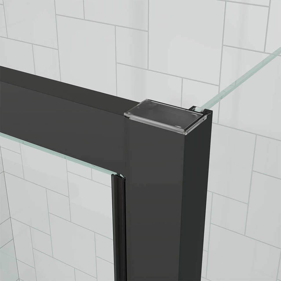 Душевой угол Veconi Ottimo P20SP B, 1100х1000х1900 черный матовый, стекло матовое