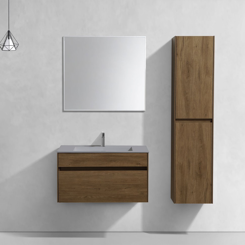 База под раковину Chiara 800 подвесная, 1 выкатной ящик soft-close, T.Oak