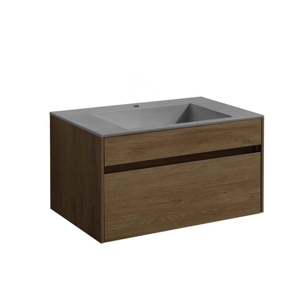 База под раковину Chiara 800 подвесная, 1 выкатной ящик soft-close, T.Oak
