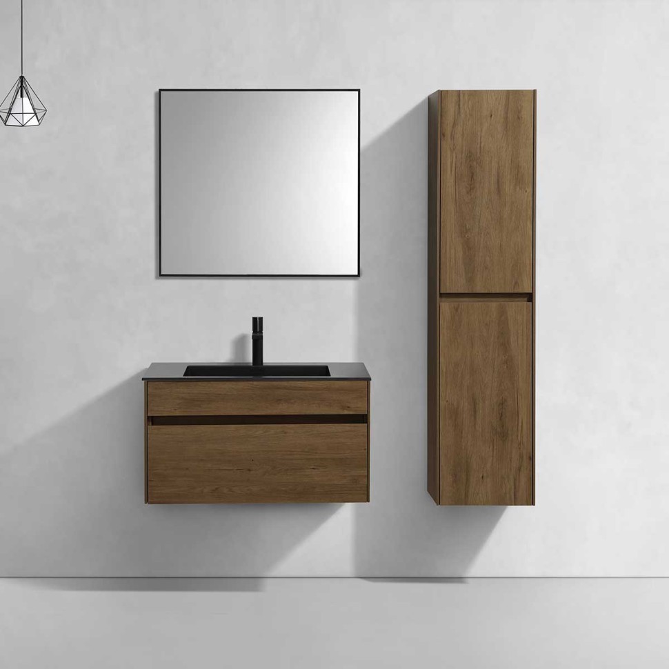 База под раковину Chiara 800 подвесная, 1 выкатной ящик soft-close, T.Oak