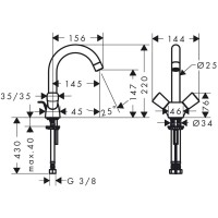 Смеситель для раковины Hansgrohe Logis 71222000 хром