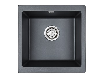 Мойка GERA 50, IT-GRANIT, PM104546-BLM, черный металлик, 445х460, подст. мон. Paulmark