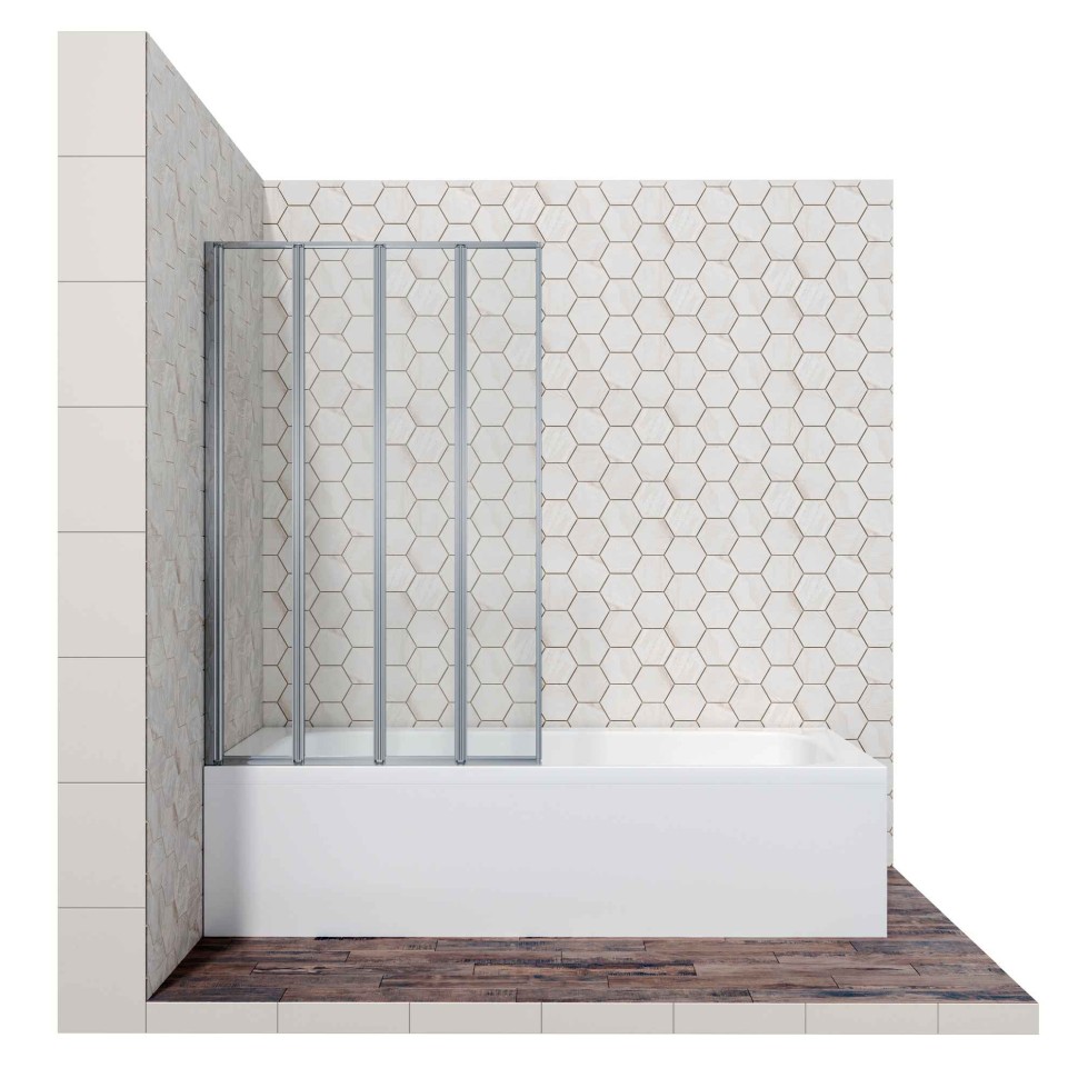Шторка для ванны Ambassador Bath Screens 16041112 (120х140) хром,стекло прозрачное,складная,1 место