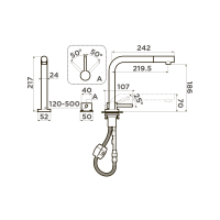Смеситель для кухни Omoikiri Nara-S-BN латунь/нержавеющая сталь