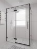 Душевая дверь распашная Veconi Premium Alassio B, 1300х2000, черный матовый, стекло прозрачное осветленное