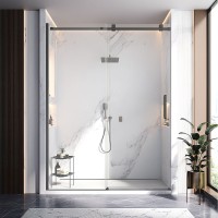 Душевая дверь Veconi Vianno VN-75B, 1700x2000, черный матовый, стекло прозрачное