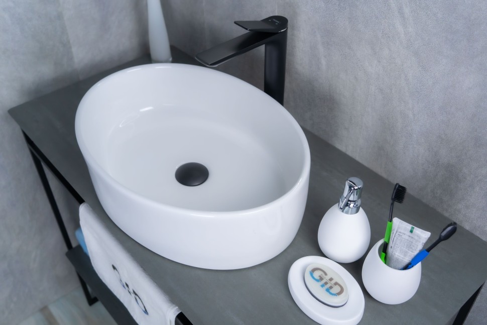 Раковина Gid N9012 51106 накладная белая 50x36x14