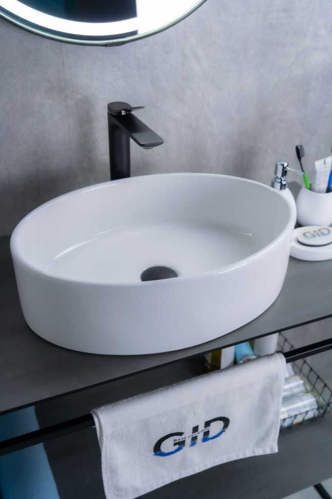 Раковина Gid N9012 51106 накладная белая 50x36x14